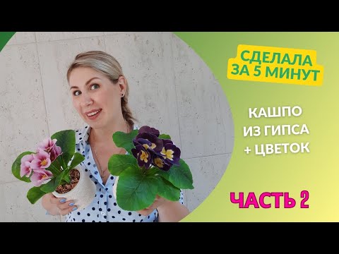 Видео: Искусственные цветы в кашпо из гипса. Часть 2