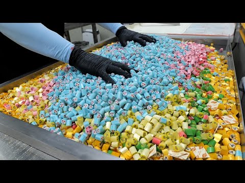 Видео: изготовление конфет ручной работы в виде смайлика - корейская кондитерская фабрика