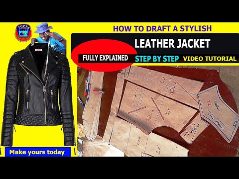 Видео: ПРОЦЕСС ИЗГОТОВЛЕНИЯ ВЫКРОЙКИ ИЗ КОЖИ | Изготовление выкройки для кожаной куртки | Раскрой кожано...