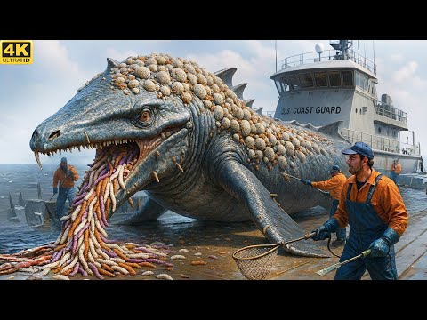 Видео: Спасательная команда спасла древнего гигантского ихтиозавра от тяжёлых ракушек и морских паразито...