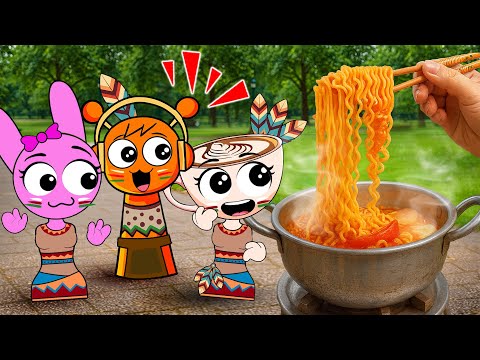 Видео: Пещерные люди ОРЕН, КАПУЧИНА И ПИНКИ в современном мире! 🍜😂 (Спрунки в реальной жизни)