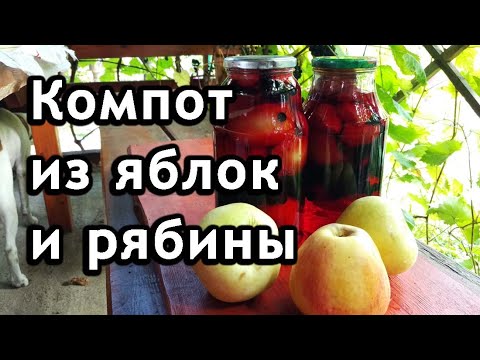 Видео: Компот из яблок и черной рябины. Заготовка яблок на зиму.