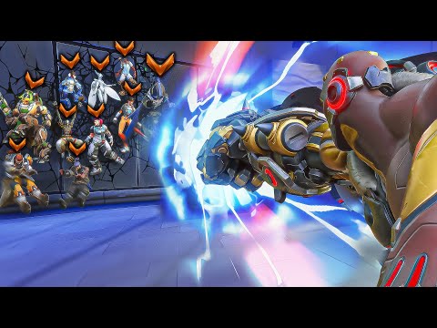 Видео: 1 улучшенный топ-500 Doomfist против *10* бронзовых игроков — кто победит?! (при участии ZBRA)