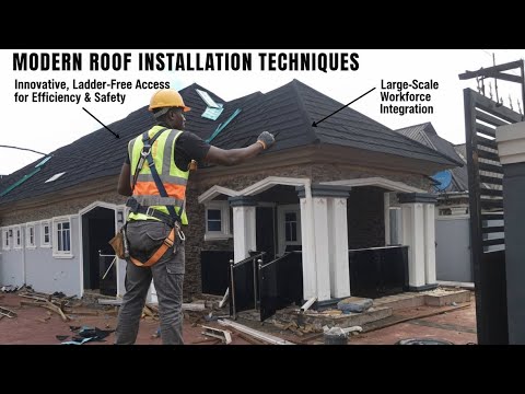 Видео: В Бенин-Сити он снял плохие алюминиевые кровельные листы и заменил их листами с каменным покрытием.