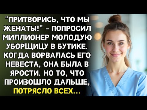 Видео: Уборщица мыла полы, когда незнакомец шепнул: Притворись моей женой! Но когда она сняла рабочий халат