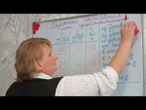 Видео: Падежные окончания имен существительных. Урок повторения в 5классе.