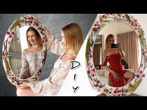 Видео: Resin Art Tutorial! Удивительное белое зеркало из эпоксидной смолы с цветами!