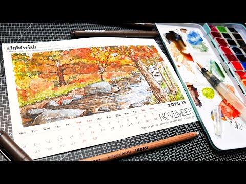 Видео: Осенний пейзаж с линиями и размывкой