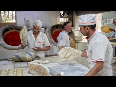 Видео: Выпечка вкусного хлеба танури в традиционной пекарне в исфахане | иранский хлеб