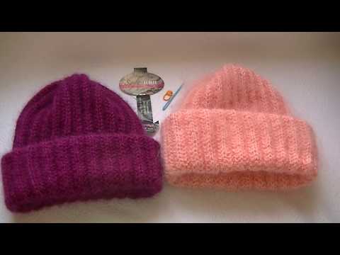 Видео: Вяжем шапку узором резинка патронташ спицами.
