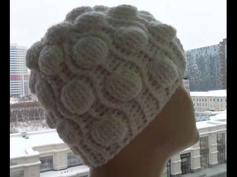 Видео: Рельефная шапочка крючком с шишечками.Relief Cap Crochet (Шапка #35)