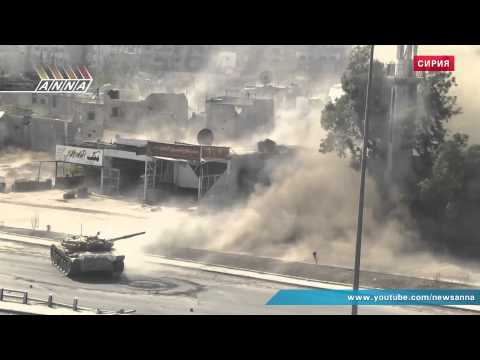 Видео: Уличные бои в Сирии. Наши дни. Видеокамеры на танках.