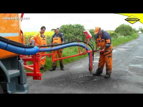 Видео: Установка для ямочного ремонта HYDROG PATCHER с передним рукавом/ Машина для ремонта дорог