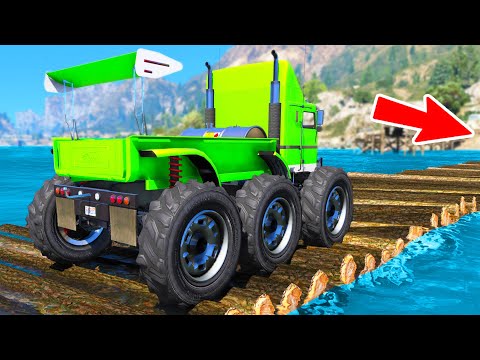 Видео: СМОЖЕТ ЛИ ЧИТ МОНСТР ТРАК ПРОЕХАТЬ ПО МОСТУ ИЗ БРЕВЕН? ЭКСПЕРИМЕНТЫ В ГТА 5 ОНЛАЙН!