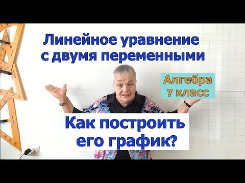 Видео: Как построить график линейного уравнения с двумя переменными. Алгебра 7 класс.