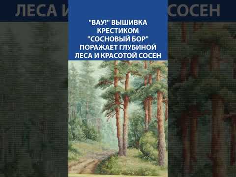 Видео: 🌲✨ Вау! Вышивка крестиком "Сосновый бор" поражает глубиной и живой красотой леса 💚🧵