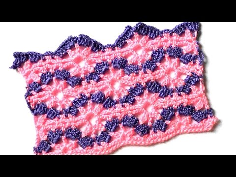 Видео: Двухцветный цветочный узор