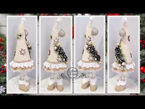 Видео: DIY🎄ЕЛОЧКА - ТОПОТУШКА из ВЕРЕВКИ, МЕШКОВИНЫ и ШИШЕК🎄НОВОГОДНИЙ ДЕКОР🎄Анна Кохан🎄