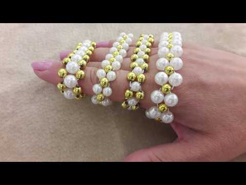 Видео: Браслет или резинка для волос с жемчугом.