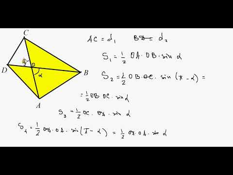 Видео: Площадь четырёхугольника через диагонали
