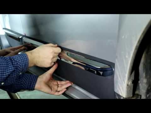 Видео: Установка накладок на двери с хромом Renault Duster