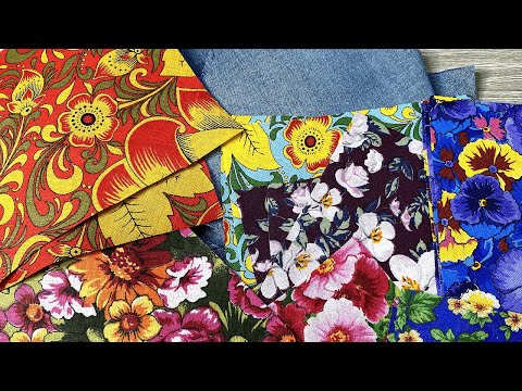 Видео: Старые джинсы, яркие ткани и небольшой секрет  яркого лоскутного одеяла DIY мастер-класс