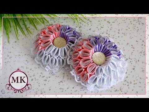 Видео: Зефирка. Резинки для волос. Канзаши. МК.  DIY. Kanzashi. Scrunchy.