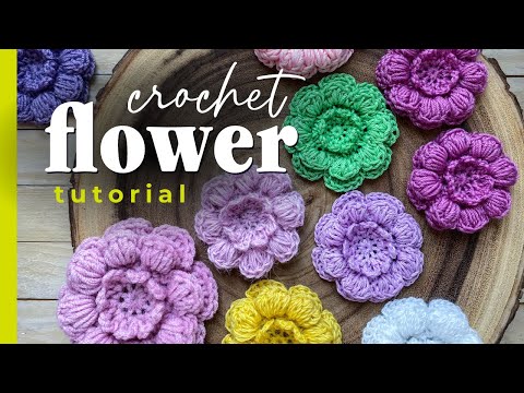 Видео: ЦВЕТОК зефир вязаный крючком БЫСТРО crochet FLOWER TUTORIAL