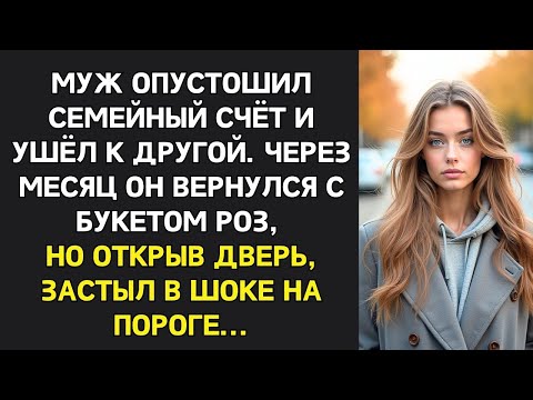 Видео: Муж заявил: «Я забираю все деньги с нашего счёта!» Через месяц он пришёл просить прощения, но увидел