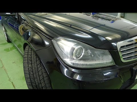 Видео: Mercedes W204 ремонт фар Установка би светодиодных линз Optima Premium Professional