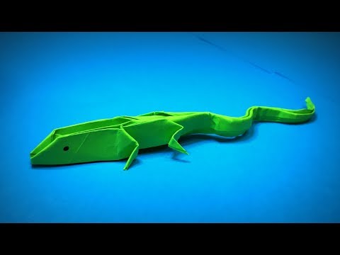 Видео: Ящерица оригами | Как сделать бумажную ящерицу