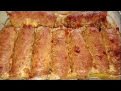 Видео: мясные рулетики с грибами и сыром