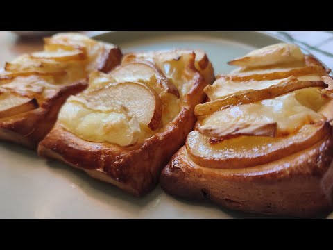 Видео: 🥐 Попробуйте слойки с грушей и крем-сыром / с грушей и сыром Камамбер под медом / три варианта