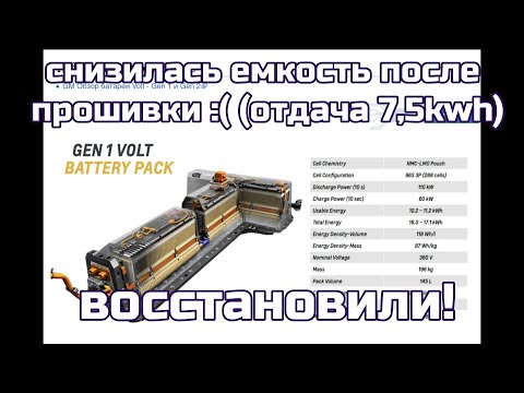 Видео: Смогли восстановить отдачу ВВБ Chevrolet Volt 7,5 - 10,5 kwh!