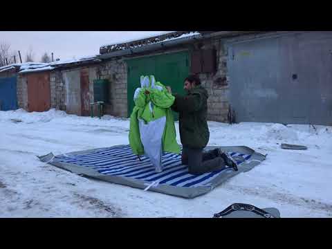 Видео: зимняя палатка Лотос Куб 4 Компакт Термо лонг  маленький обзорчик