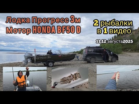 Видео: Лодка Прогресс 3м Мотор Honda Bf50 D 2 рыбалки в 1 11, 12 августа 2025