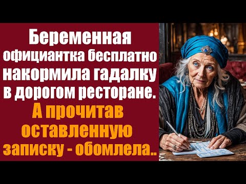 Видео: Беременная официантка бесплатно накормила гадалку в дорогом ресторане.А прочитав оставленную записку
