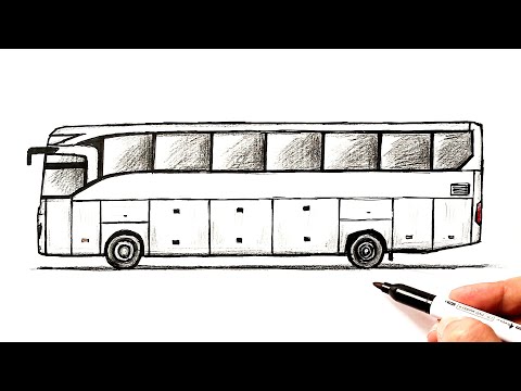 Видео: Как нарисовать Автобус вид сбоку