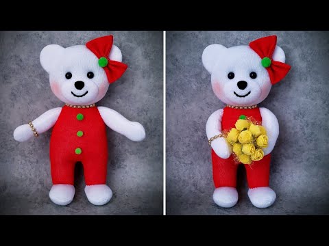 Видео: ❤Простое и практичное изготовление плюшевого мишки/🌹Игрушка из носка
