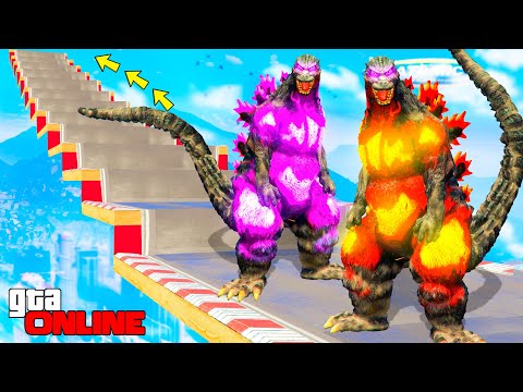 Видео: КАК ДАЛЕКО НОВАЯ ГОДЗИЛЛА СМОЖЕТ ЗАБРАТЬСЯ ПО СТУПЕНЬКАМ ЛЕСТНИЦЫ ? - ЭКСПЕРИМЕНТЫ В ГТА 5