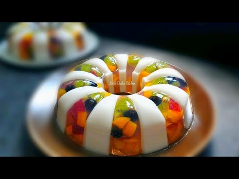 Видео: Красивый и вкусный рецепт фруктового желе  (Fruit Jelly Cake Recipe) #littleduckkitchen