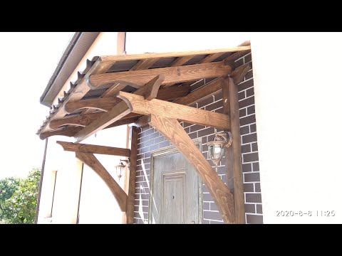 Видео: Козырек из дерева над крыльцом. Часть-1
