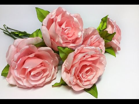 Видео: Интерьерная роза из атласной ленты