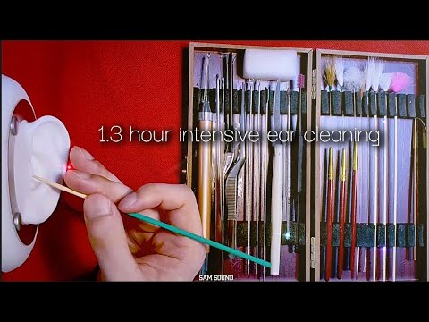 Видео: ASMR Успокаивающая чистка ушей, обеспечивающая вам интенсивный уход на 1,3 часа😴😪No talking