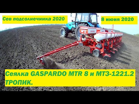 Видео: Сев подсолнечника 2020 сеялка GASPARDO MTR 8 и МТЗ-1221.2 ТРОПИК. 8 июня 2020.