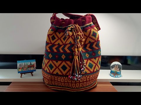 Видео: Колумбийская мочила.Техника жаккард, метод вязания крючком враскол.МК,ч.2.