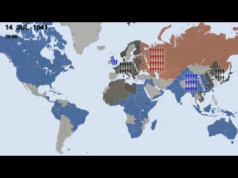 Видео: Вторая мировая война: каждый фронт с размерами армий