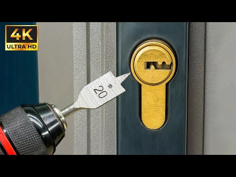 Видео: Аварийное открытие двери без ключа! Простое и быстрое с помощью сверла типа «рыбий хвост»