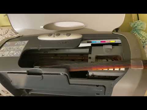 Видео: Тест дюз для Epson r220 с помощью сервисной команды.