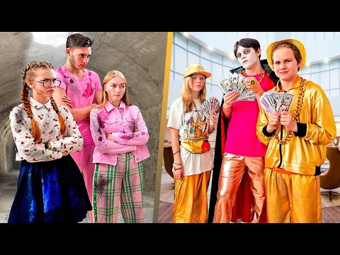 Видео: Богати vs сиромашних. Цоол такмичење за тинејџере. Школске авантуре најбољих пријатеља